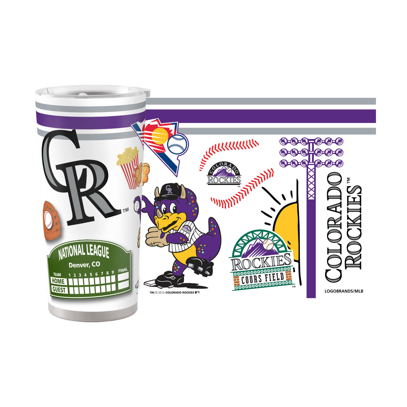 Colorado Rockies 20oz Native Stainless Steel Tumbler - Logo Brands