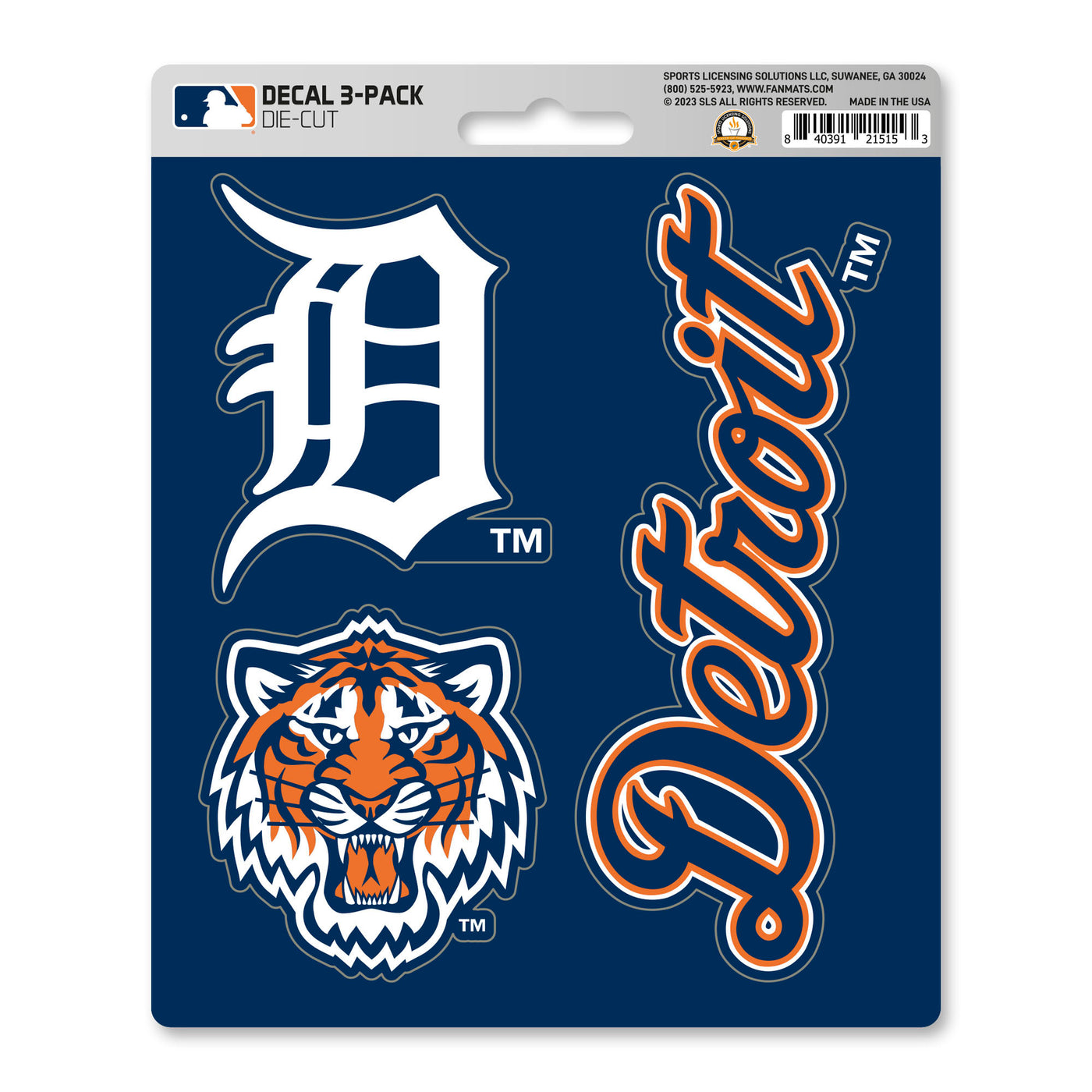 MLB - Detroit Tigers Decal 3-pk