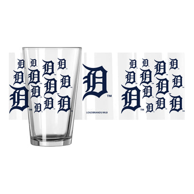 Detroit Tigers 16oz Scatter Pint Glass - Logo Brands