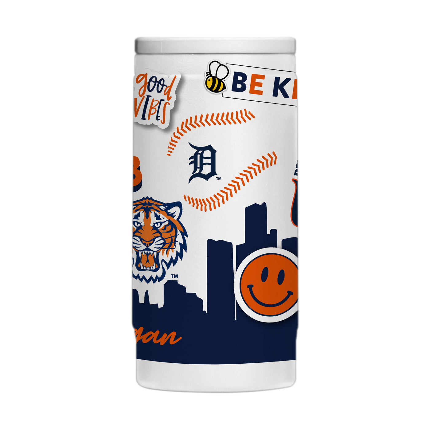 Detroit Tigers 12oz Native Powder Coat Slim Can Coolie