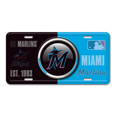 MLB - Miami Marlins Embossed Metal License Plate