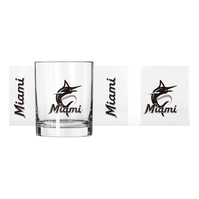 Miami Marlins 14oz Gameday Rocks Glass