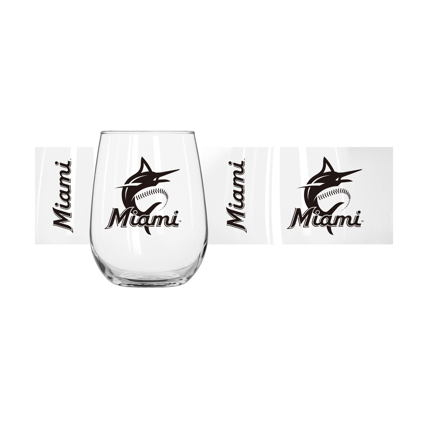 Miami Marlins 16oz Gameday Curved Beverage Glass
