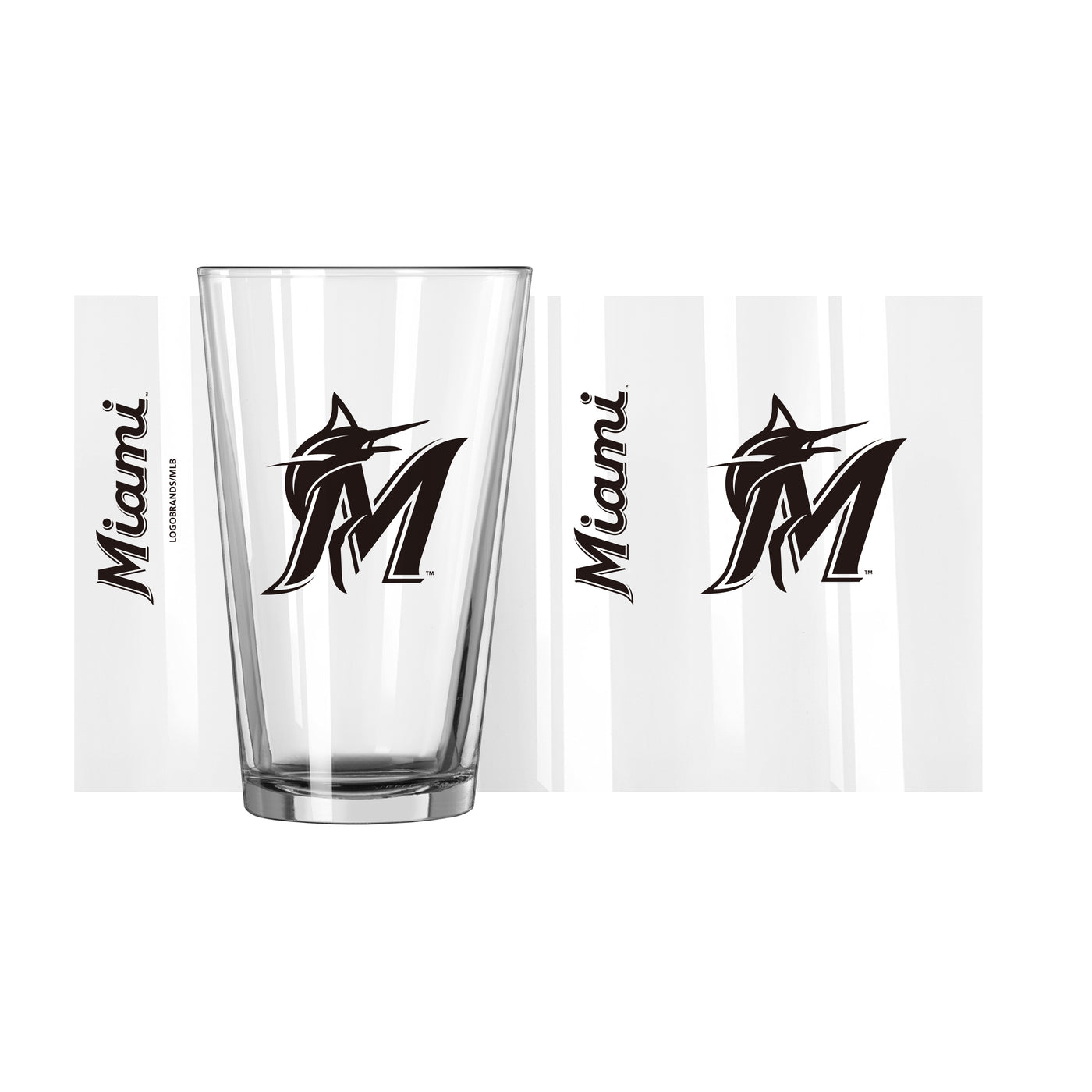 Miami Marlins 16oz Gameday Pint Glass - Logo Brands