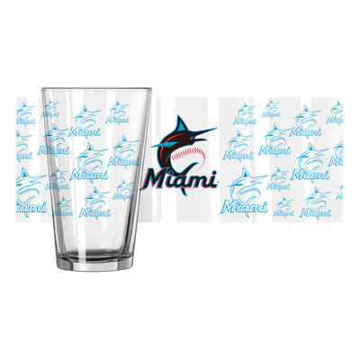 Miami Marlins 16oz Scatter Pint Glass