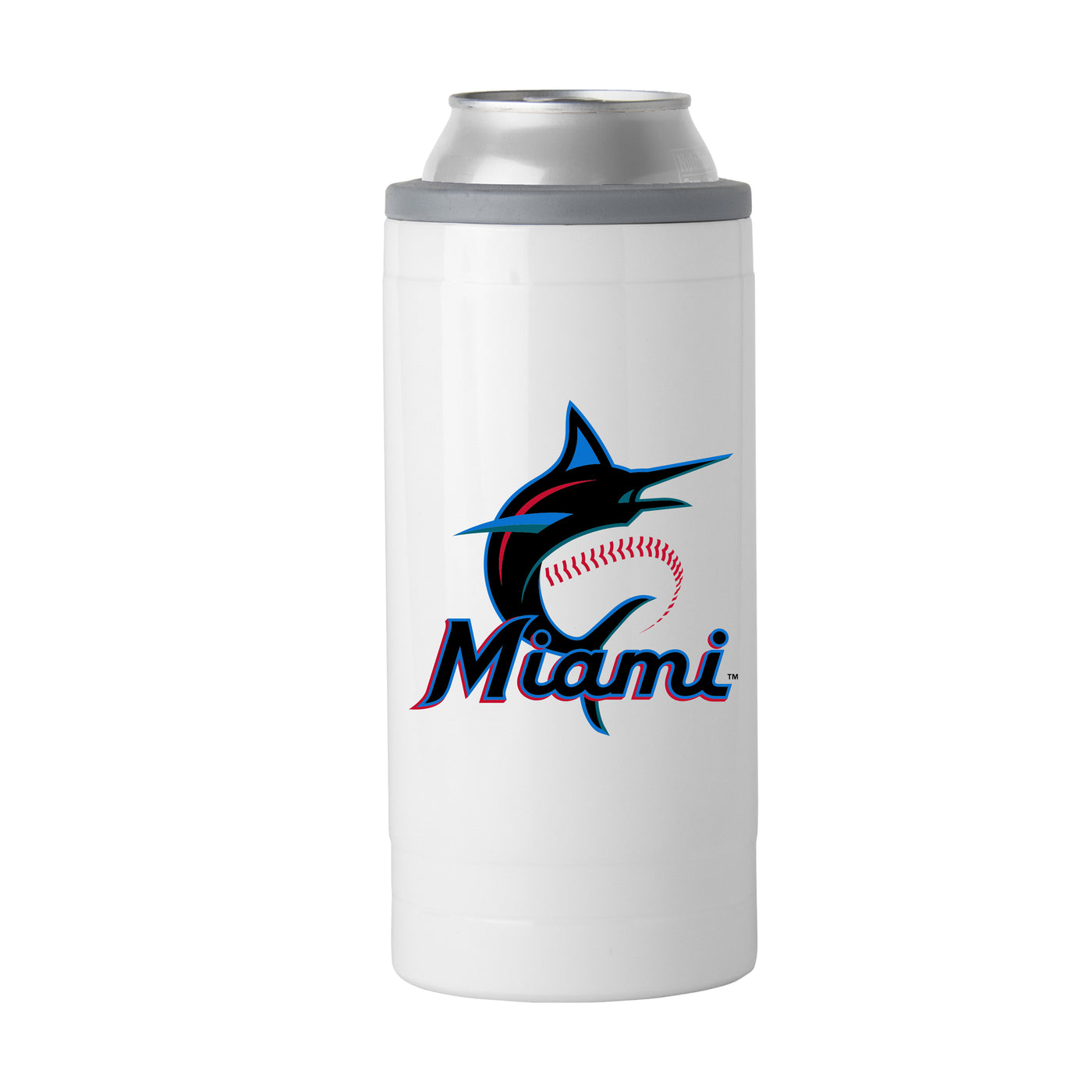 Miami Marlins Letterman 12 oz Slim Can Coolie