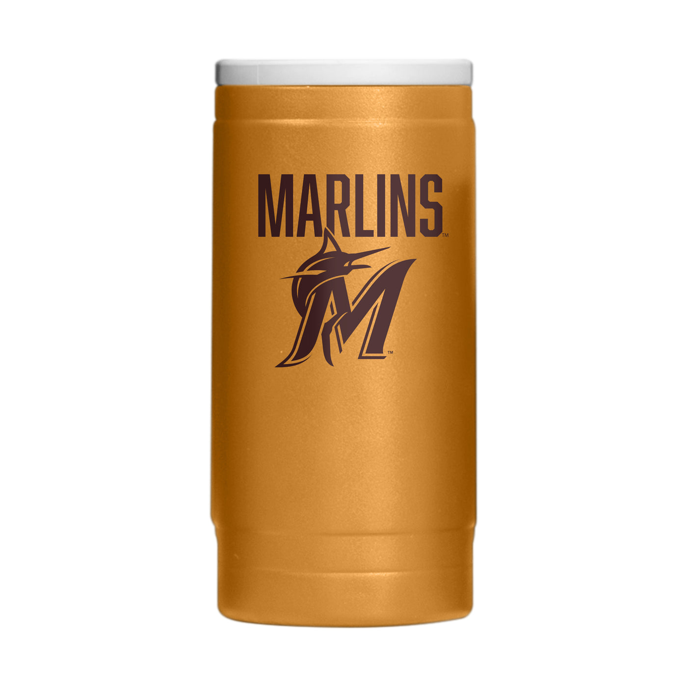 Miami Marlins Huddle Powder Coat Slim Can Coolie