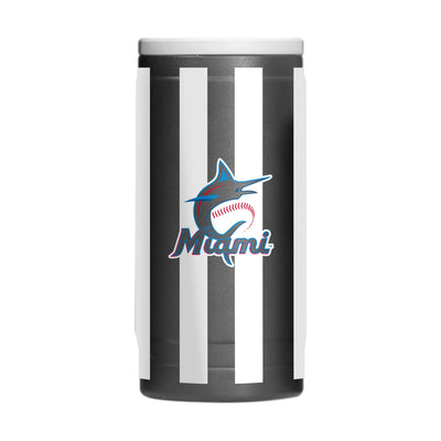 Miami Marlins 12oz Striped Powdercoat SlimCan Coolie