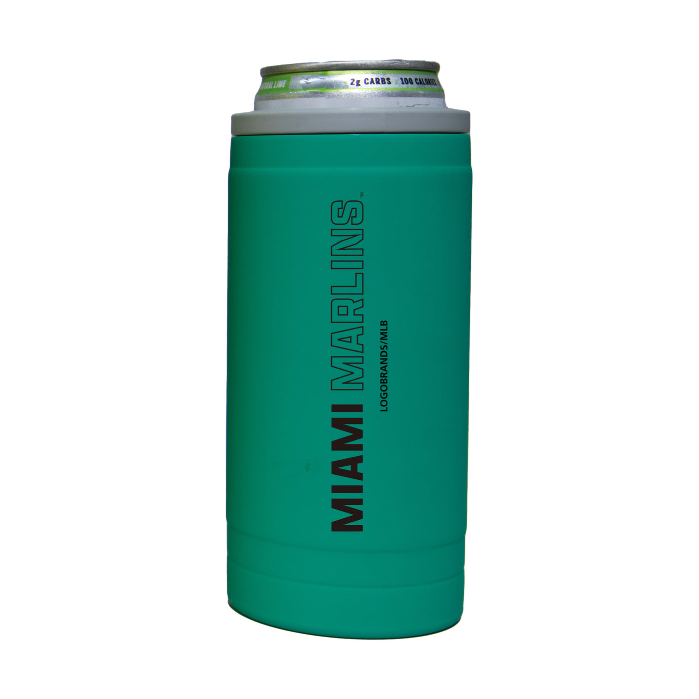 Miami Marlins 12oz Optic Stacked Soft Touch Slim Coolie