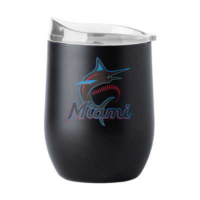 Miami Marlins 16oz Flipside Powder Coat Curved Beverage - Logo Brands