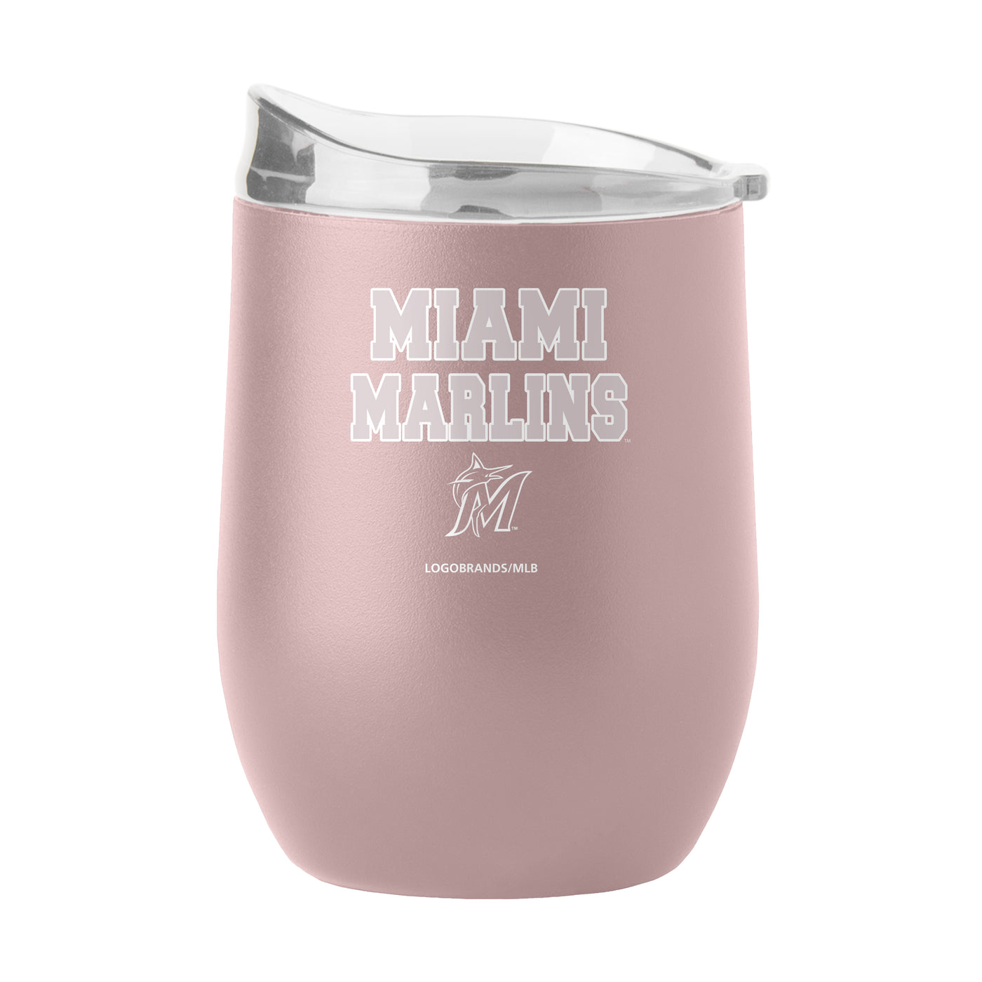 Miami Marlins 16oz Stencil Powder Coat Curved Beverage