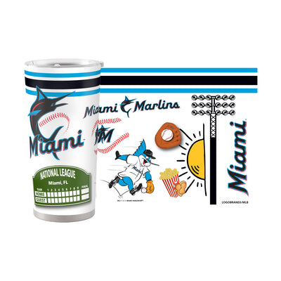Miami Marlins 20oz Native Stainless Steel Tumbler - Logo Brands