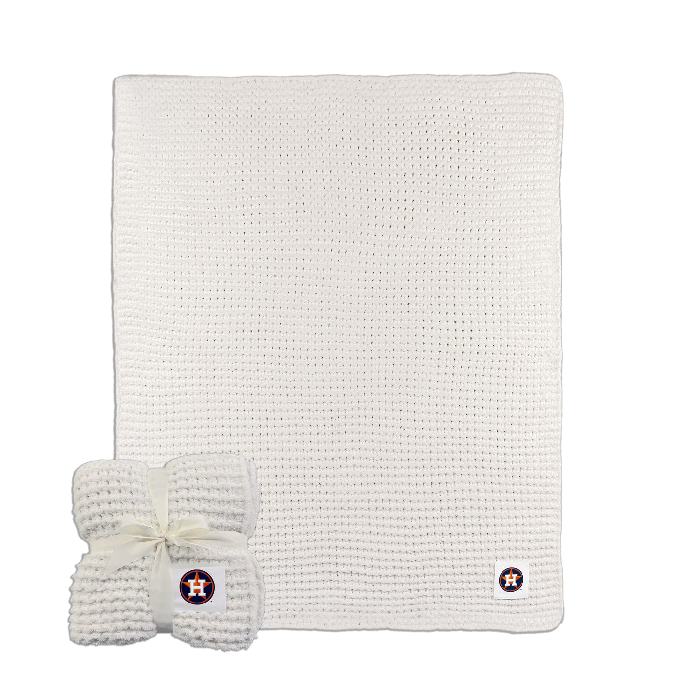Houston Astros Ivory Cable Knit Throw 50x60