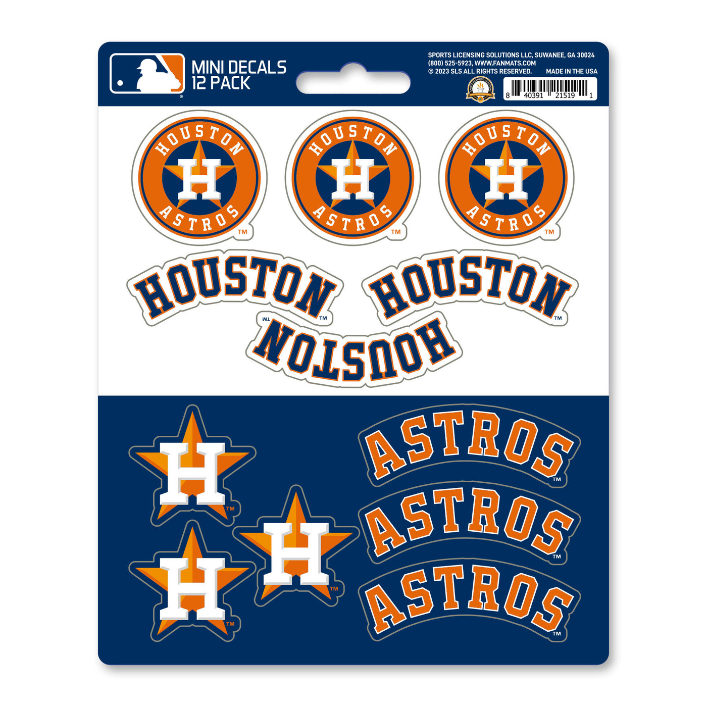 MLB - Houston Astros Mini Decal 12-pk