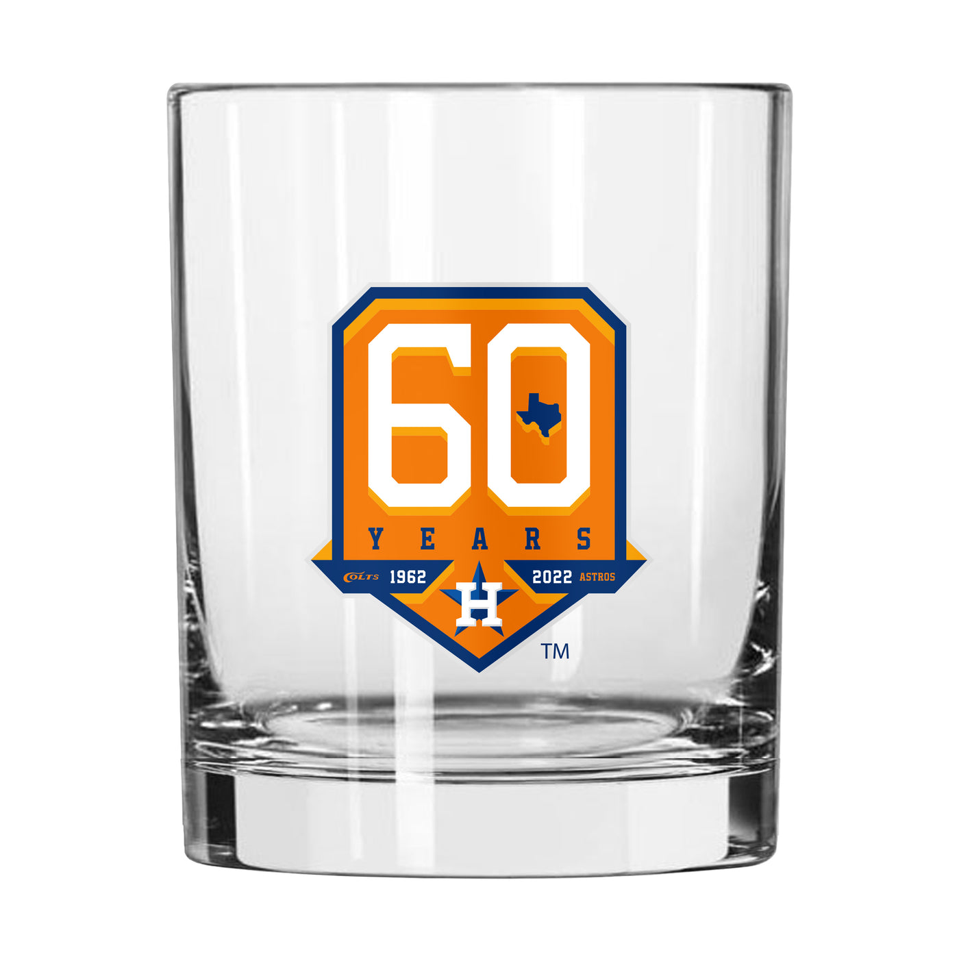 Houston Astros 14oz 60th Anniversary Rocks Glass