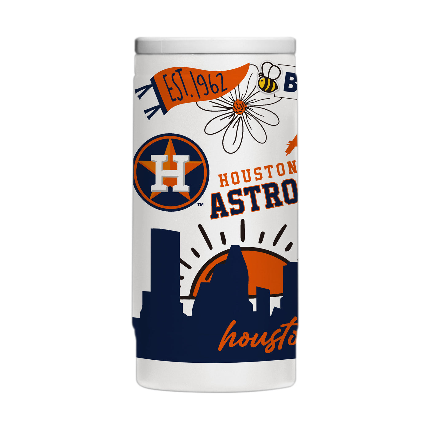 Houston Astros 12oz Native Powder Coat Slim Can Coolie