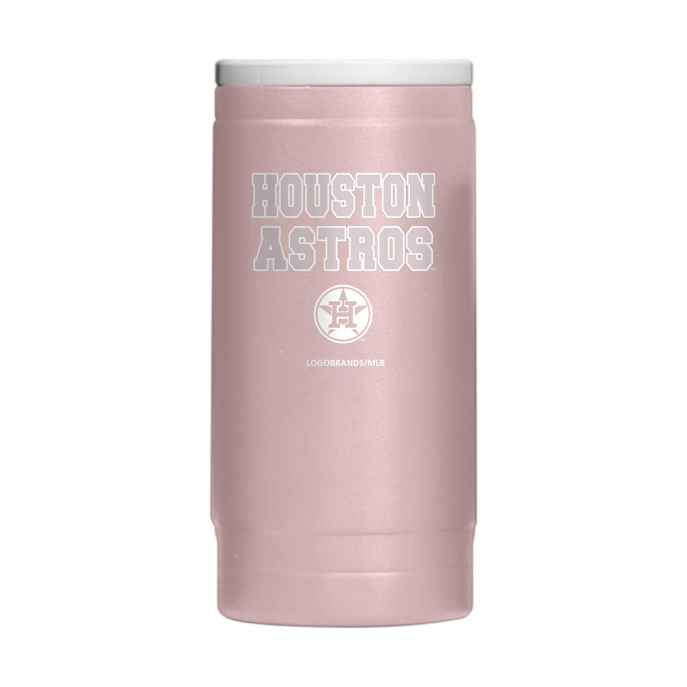 Houston Astros Stencil Powder Coat Slim Can Coolie