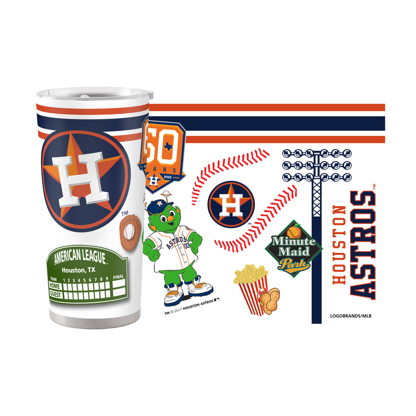 Houston Astros 20oz Native Stainless Steel Tumbler - Logo Brands
