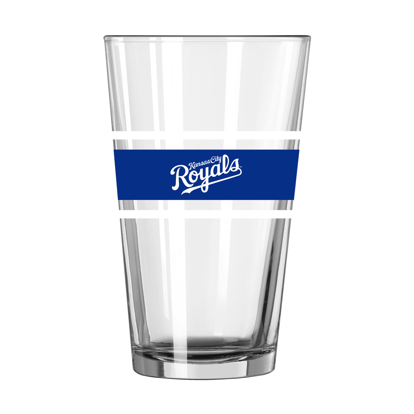 Kansas City Royals 16oz Stripe Pint Glass - Logo Brands