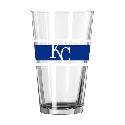 Kansas City Royals 16oz Stripe Pint Glass - Logo Brands