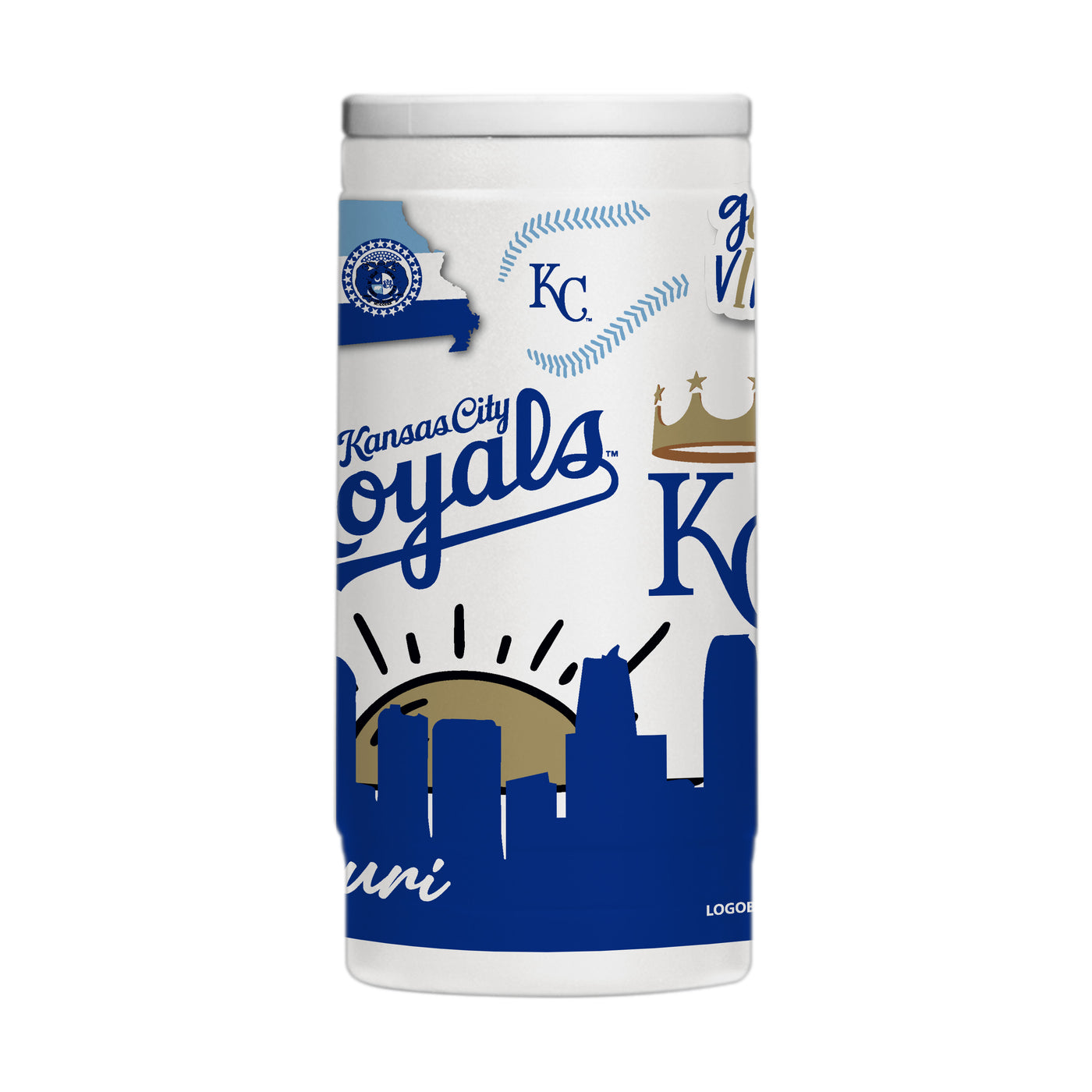 KC Royals 12oz Native Powdercoat SlimCan Coolie