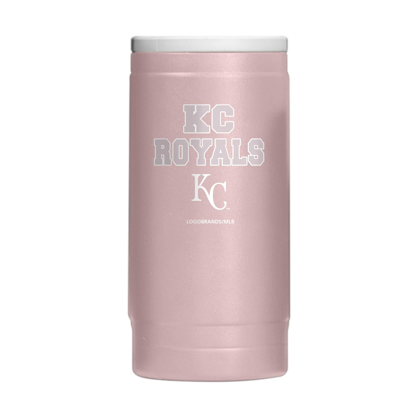 Kansas City Royals Stencil Powder Coat Slim Can Coolie