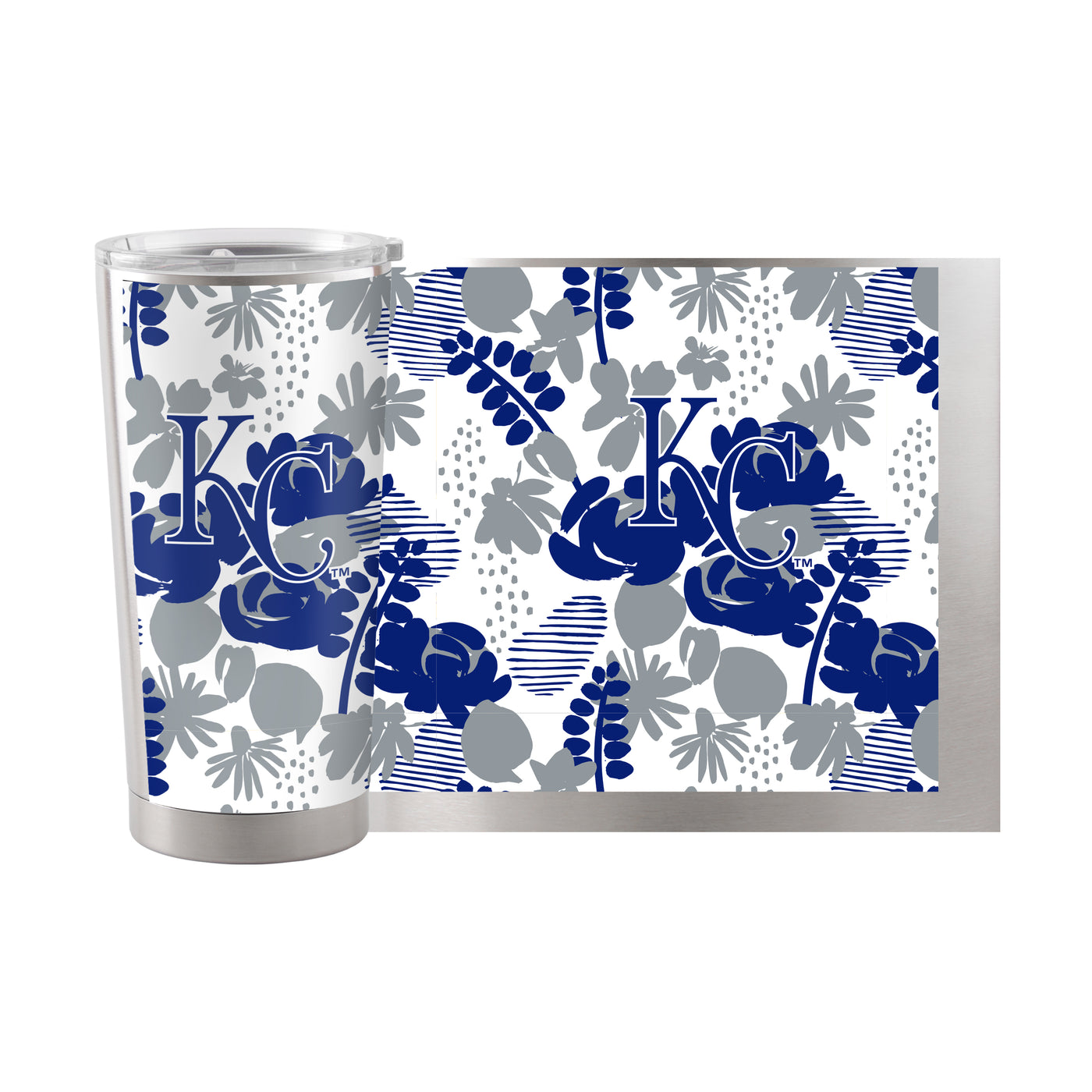 Kansas City Royals 20oz Floral Stainless Steel Tumbler