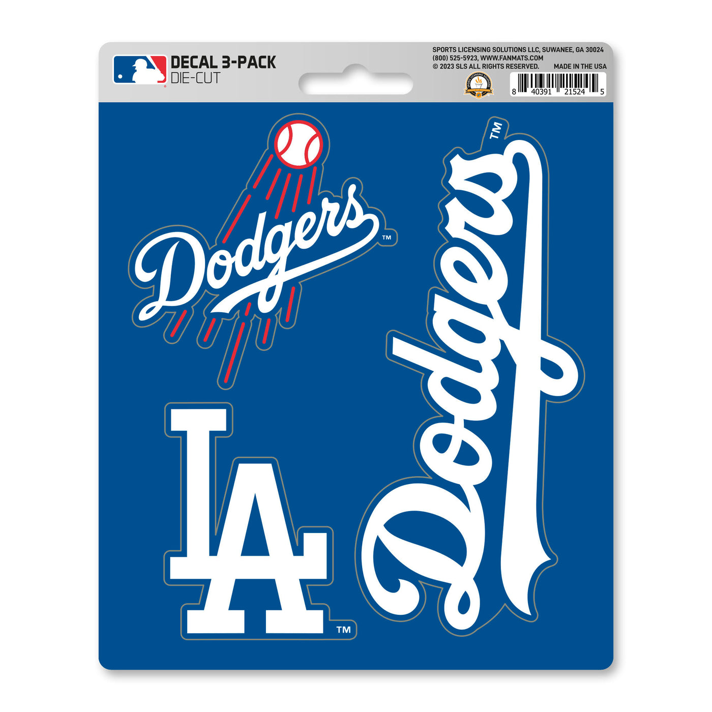 MLB - Los Angeles Dodgers Decal 3-pk