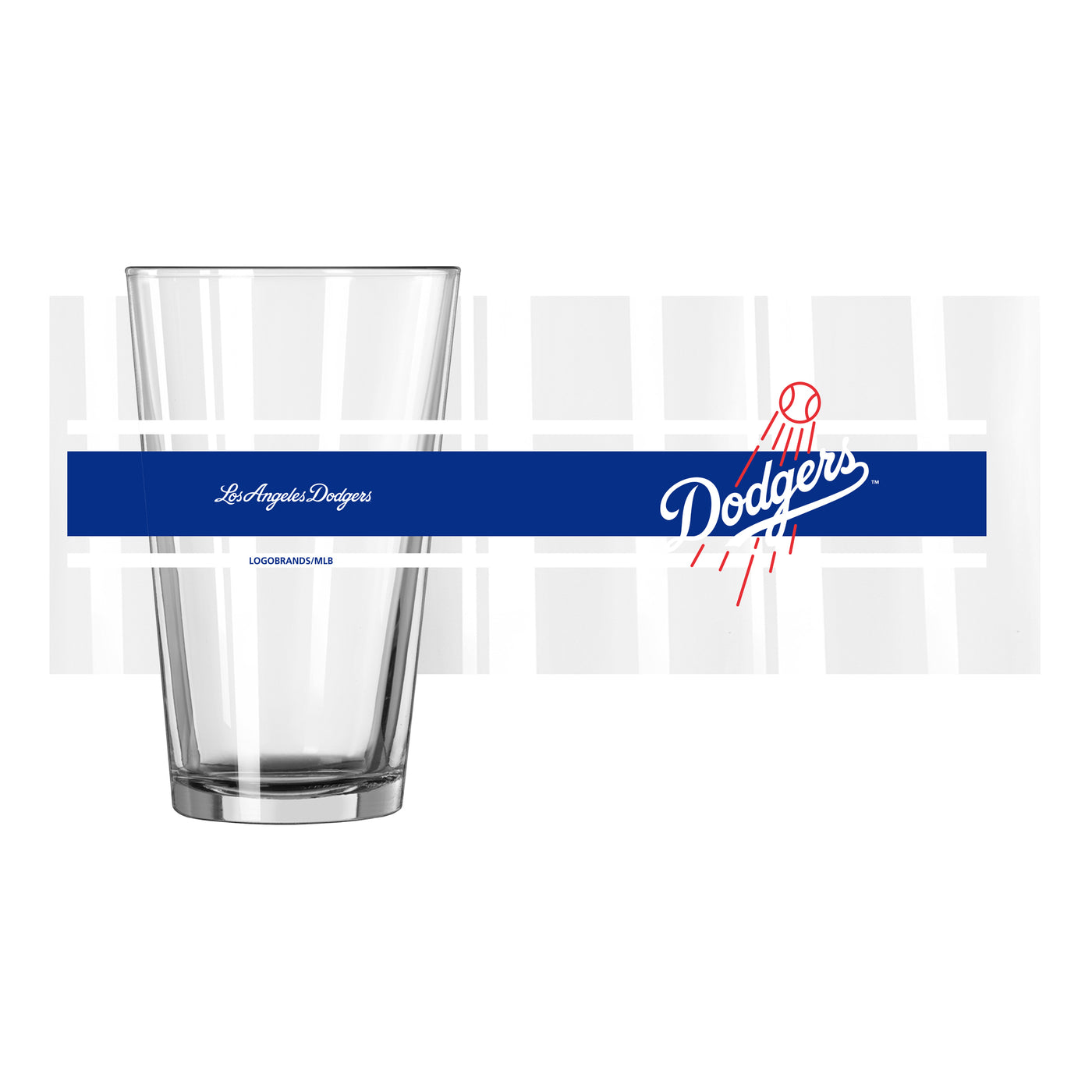 Los Angeles Dodgers 16oz Stripe Pint Glass