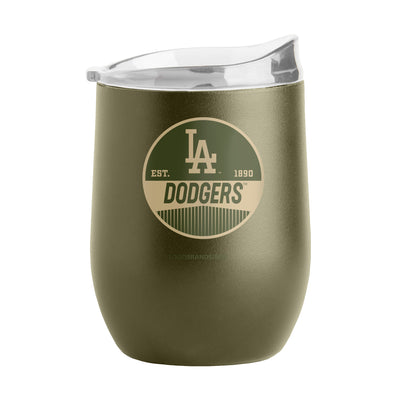LA Dodgers 16oz Badge Powder Coat Curved Beverage