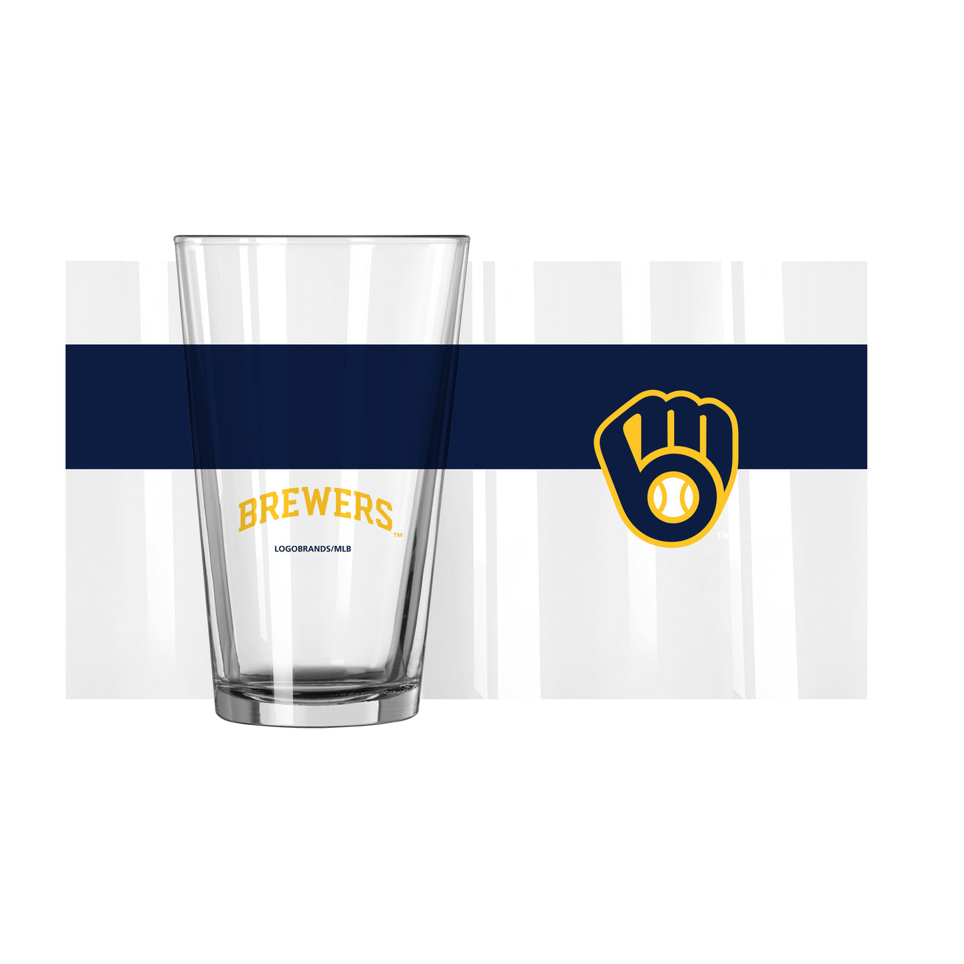 Milwaukee Brewers 16oz Colorblock Pint Glass