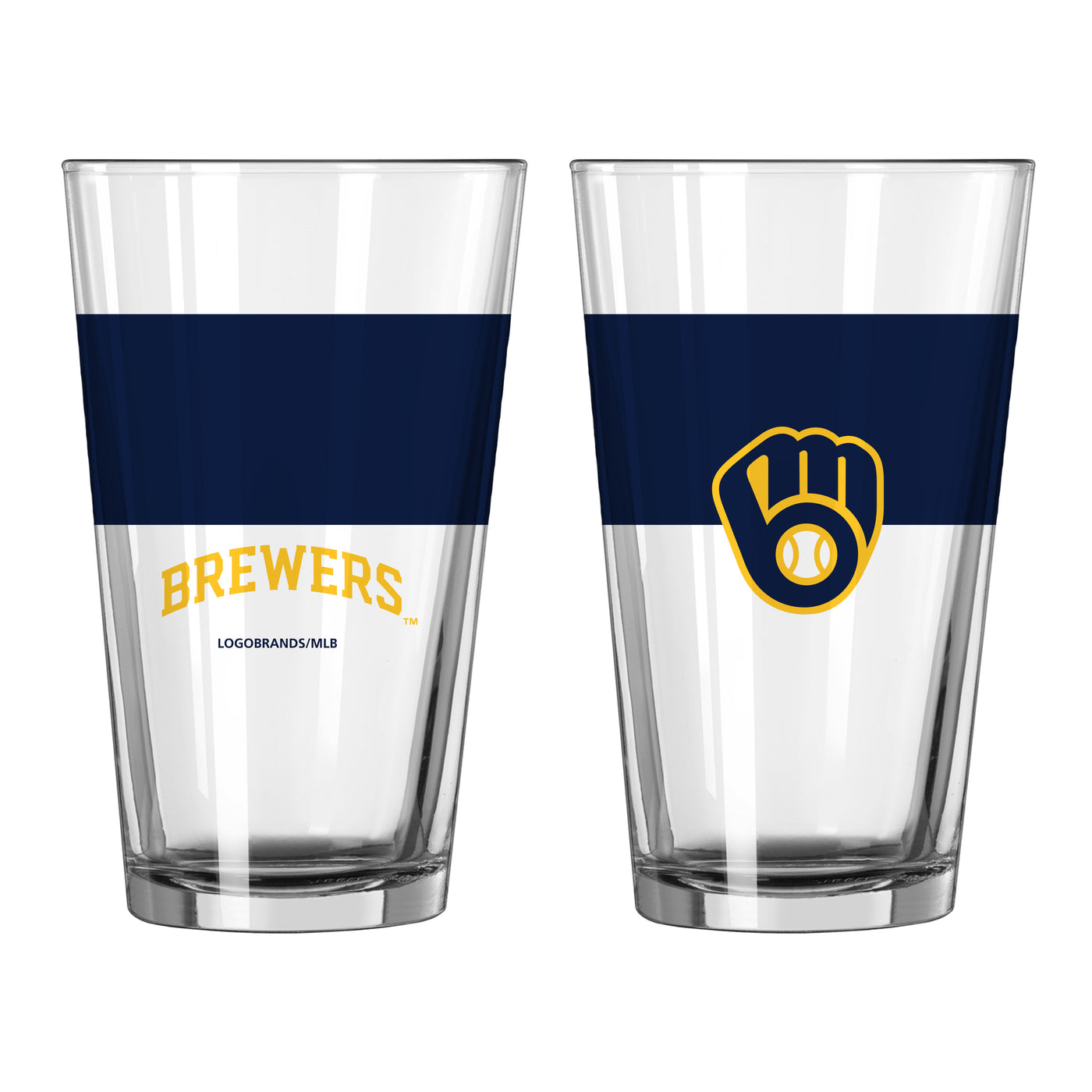 Milwaukee Brewers 16oz Colorblock Pint Glass