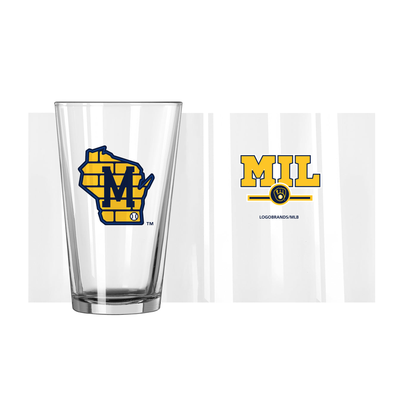 Milwaukee Brewers 16oz Letterman Pint Glass