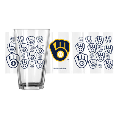 Milwaukee Brewers 16oz Scatter Pint Glass