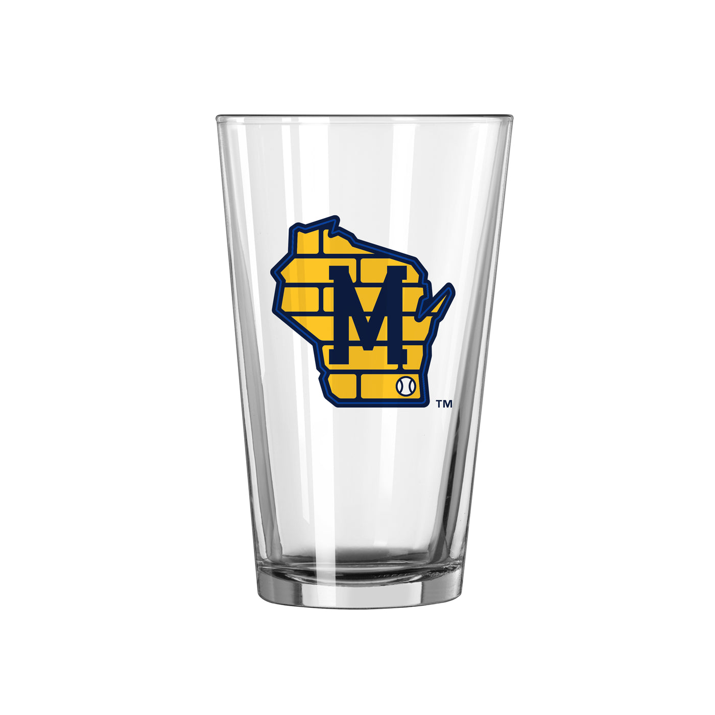 Milwaukee Brewers 16oz Letterman Pint Glass