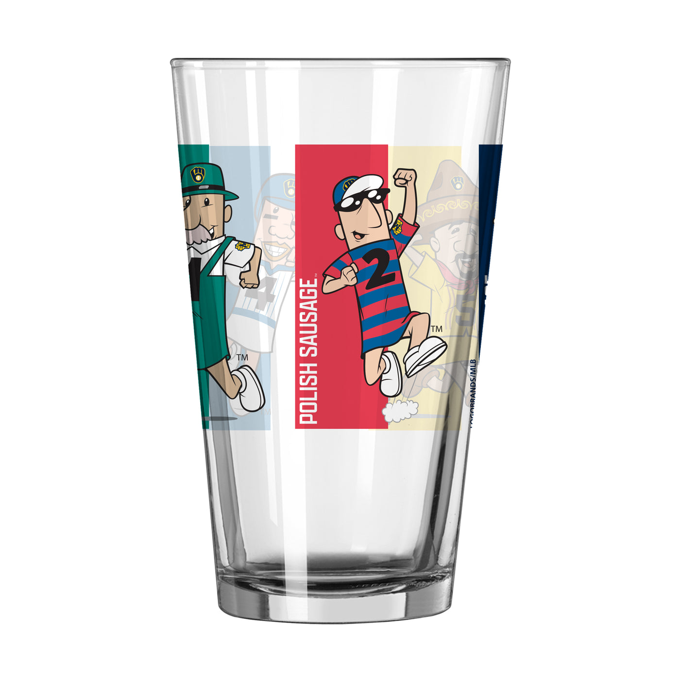 Milwaukee Brewers 16oz Racing Sausages Pint Glass