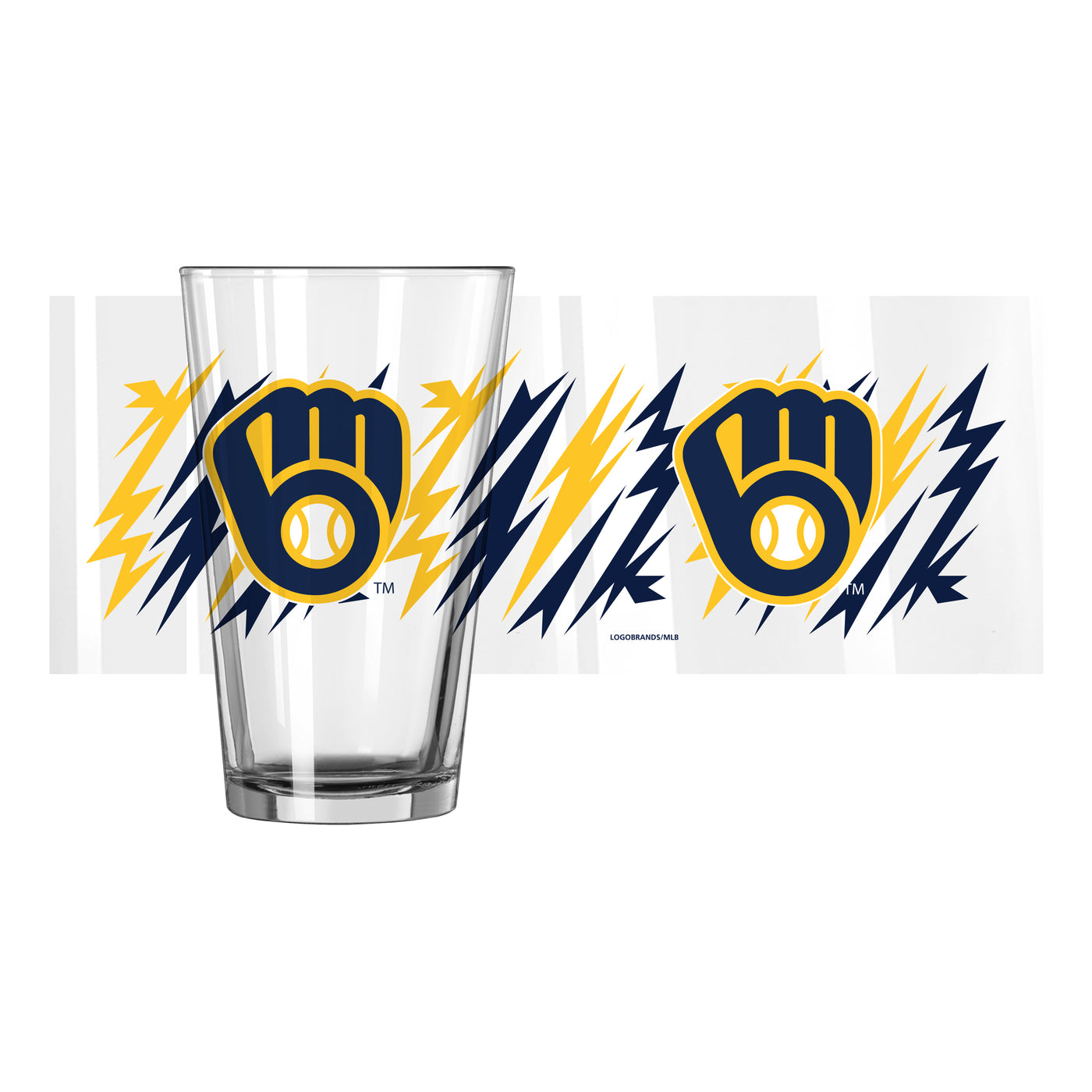Milwaukee Brewers 16oz Zig Zag Pint Glass