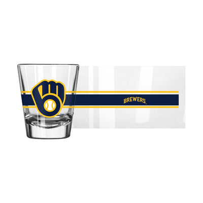 Milwaukee Brewers 2oz Stripe Shot Glass - Logo Brands