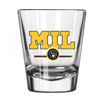 Milwaukee Brewers 2oz Letterman Shot Glass