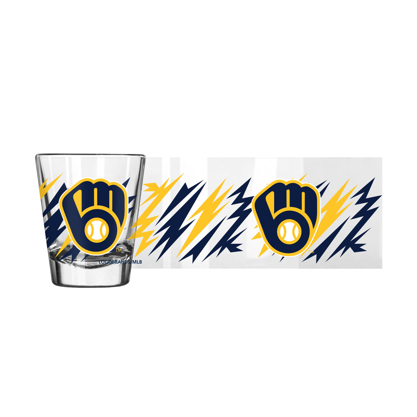 Milwaukee Brewers 2oz Zig Zag Shot Glass - Logo Brands