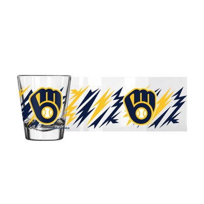 Milwaukee Brewers 2oz Zig Zag Shot Glass - Logo Brands