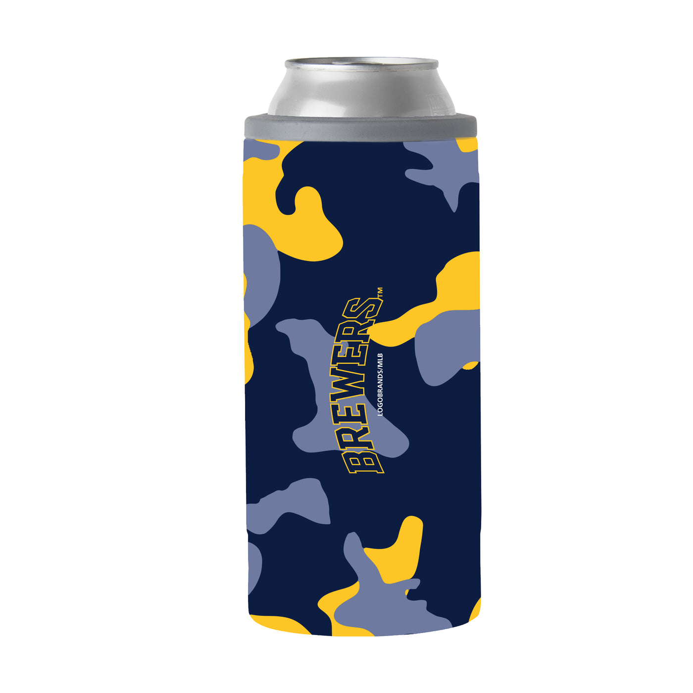 Milwaukee Brewers 12oz Camo Slim Can Coolie - Logo Brands