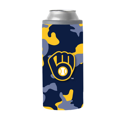 Milwaukee Brewers 12oz Camo Slim Can Coolie - Logo Brands