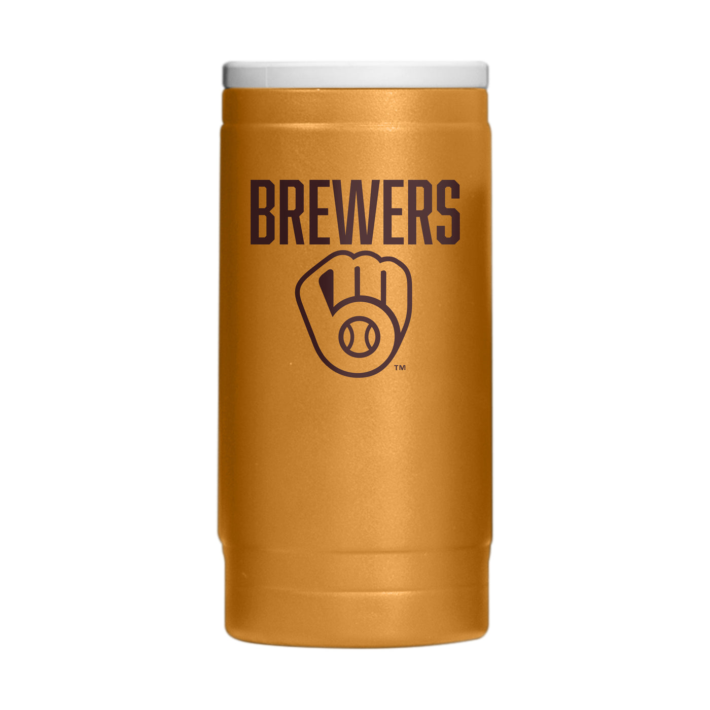 Milwaukee Brewers Huddle Powder Coat Slim Can Coolie