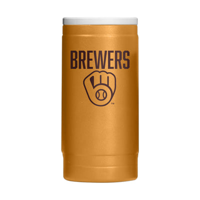 Milwaukee Brewers Huddle Powder Coat Slim Can Coolie