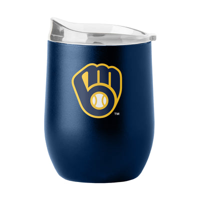 Milwaukee Brewers 16oz Flipside Powder Coat Curved Beverage - Logo Brands