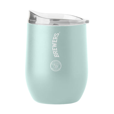 Milwaukee Brewers 16oz Vertical Powder Coat Curved Beverage - Logo Brands