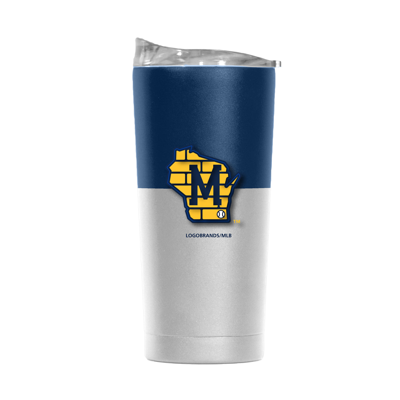 Milwaukee Brewers 20oz Colorblock Powder Coat Tumbler