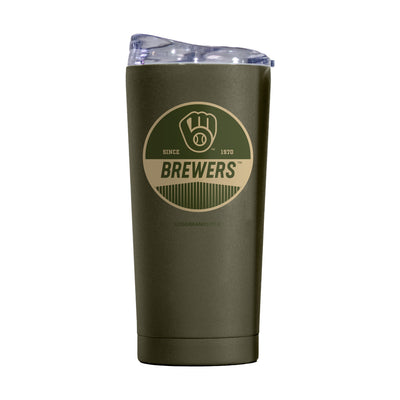 Milwaukee Brewers 20oz Badge Powder Coat Tumbler