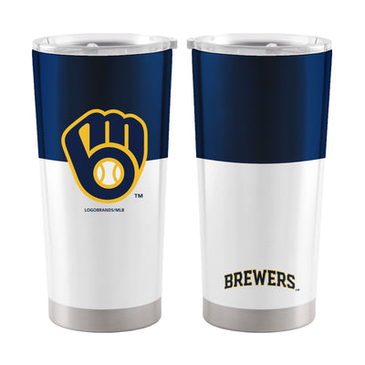 Milwaukee Brewers 20oz Colorblock Stainless Tumbler - Logo Brands